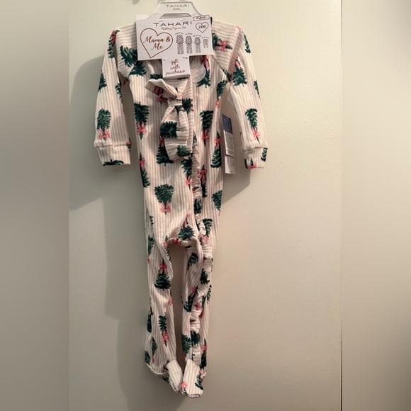 Tahari Other - VIRAL!! Tahari Kids Christmas Pajama Footed Onesie with Headband- 24 Months- NWT